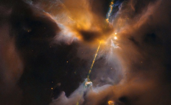 Hubble Sees the Force Awakening in a Newborn Star