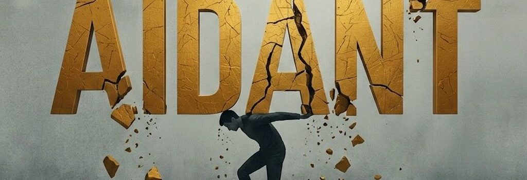 homme portant le mot aidant comme atlas porte le monde